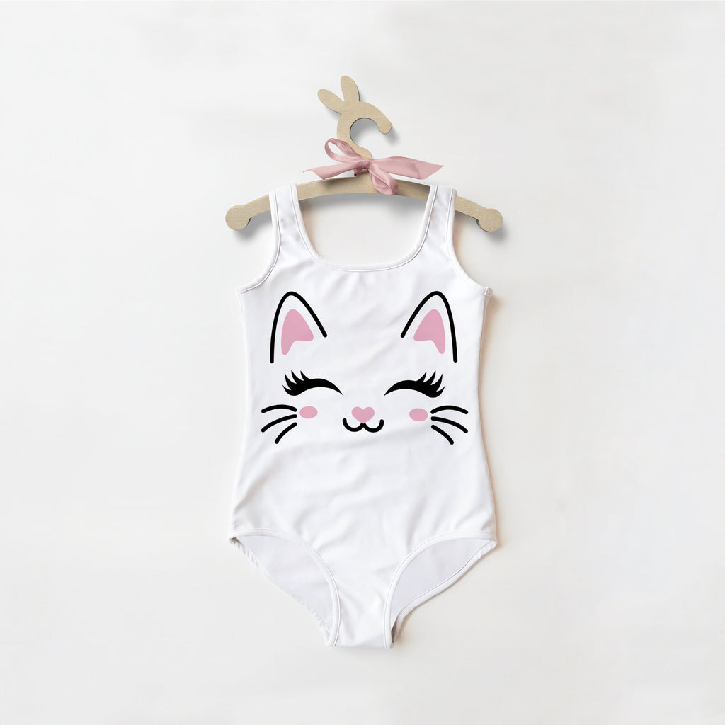 Girls Cute Cat Buttery Soft Swimsuit With UPF 50+