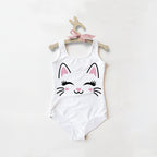Girls Cute Cat Buttery Soft Swimsuit With UPF 50+