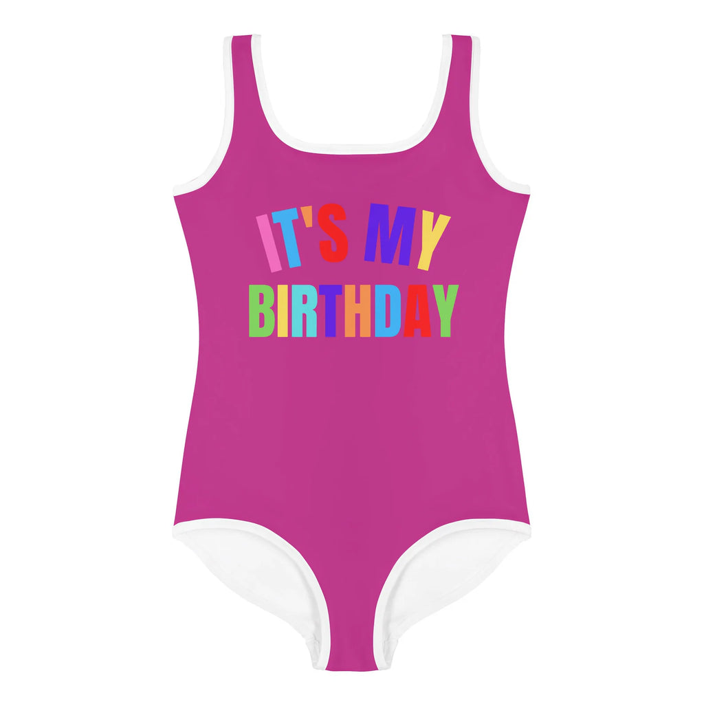 Girls It's My Birthday Swimsuit - UPF 50+ With Double Layered Front 