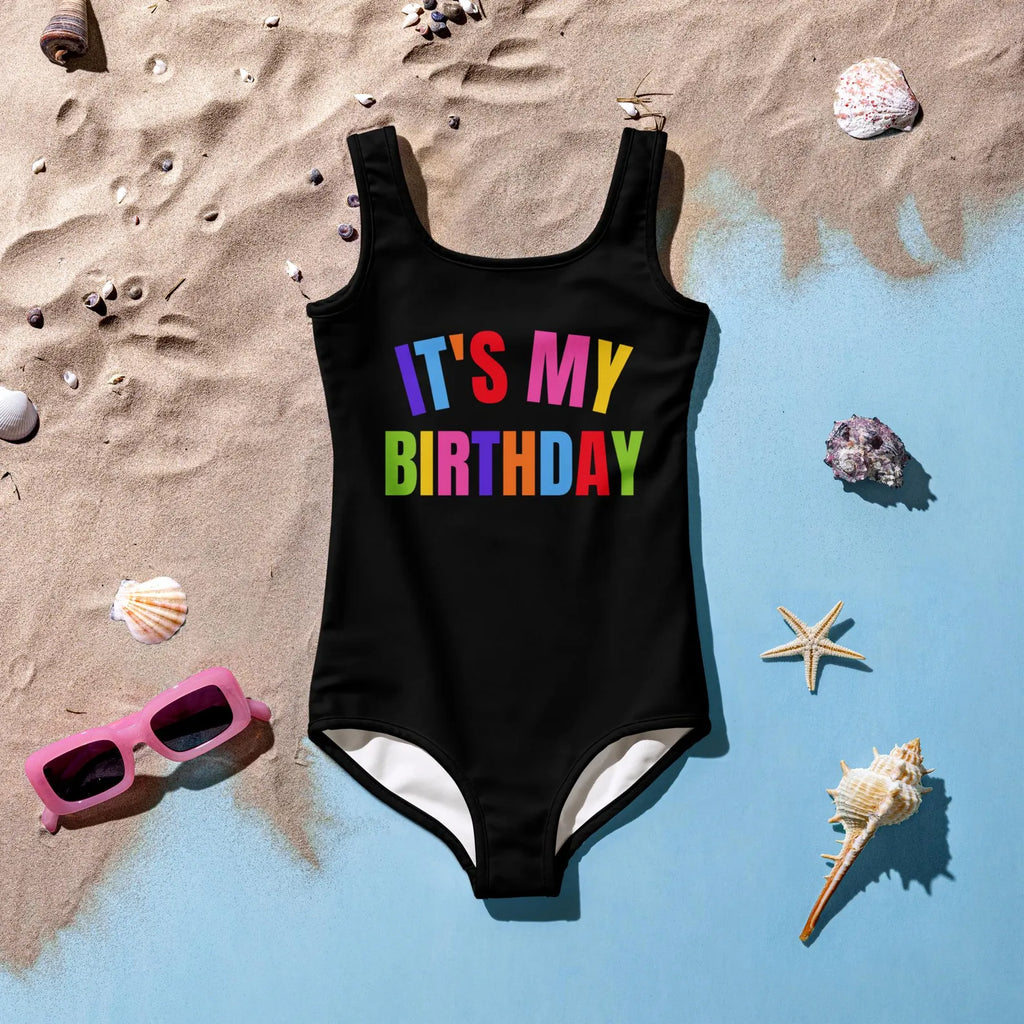 Girls It's My Birthday Swimsuit - UPF 50+ With Double Layered Front 
