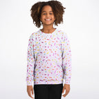Girls Colorful Sprinkles Sweatshirt – Cozy Cotton Fleece or Lightweight Sports Fabric