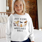 Girls 'Just A Girl Who Loves Dogs' Cozy Sweatshirt – Fun & Comfortable Pullover For Dog-Loving Kids