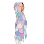 Girls Rainbow Mermaid Hooded Towel – Soft & Absorbent Kids' Bath & Beach Wrap