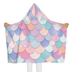 Girls Rainbow Mermaid Hooded Towel – Soft & Absorbent Kids' Bath & Beach Wrap
