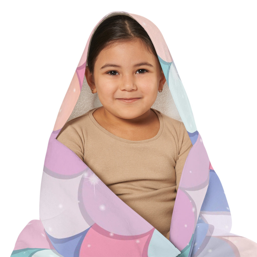 Girls Rainbow Mermaid Hooded Towel – Soft & Absorbent Kids' Bath & Beach Wrap