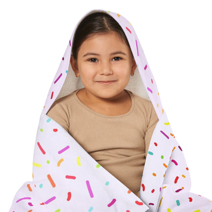 Girls Colorful Sprinkles Hooded Towel – Soft & Absorbent Bath & Beach Wrap