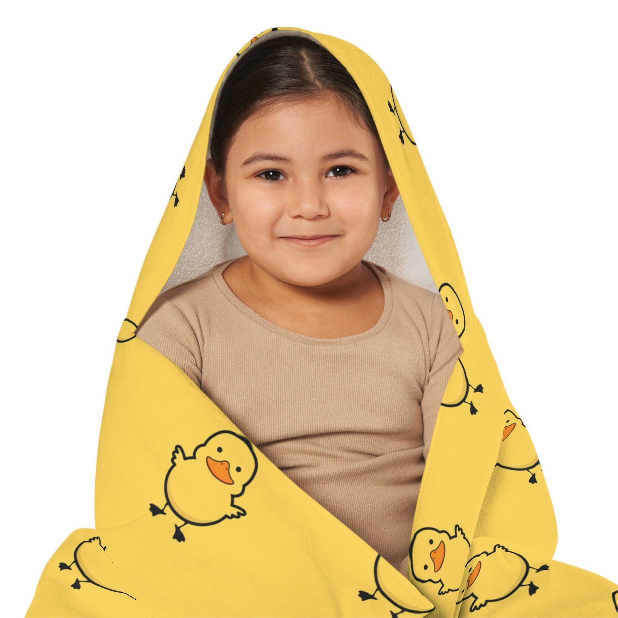 Kids Yellow Duck Hooded Towel – Soft & Absorbent Bath & Beach Wrap