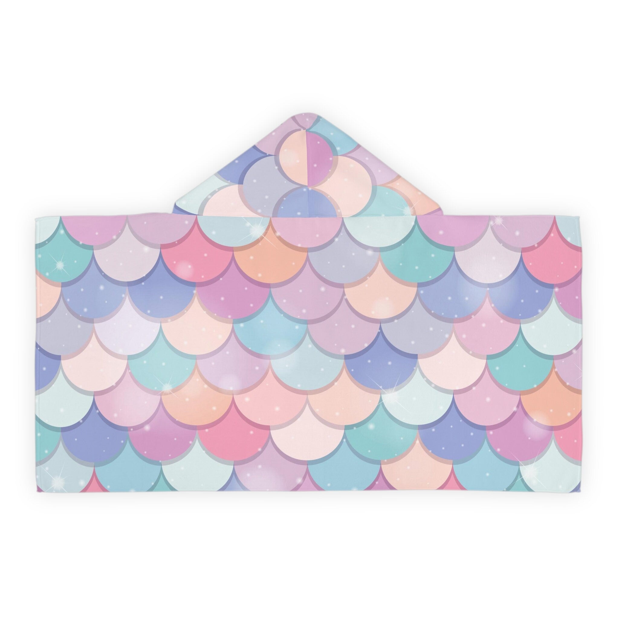 Girls Rainbow Mermaid Hooded Towel – Soft & Absorbent Kids' Bath & Beach Wrap
