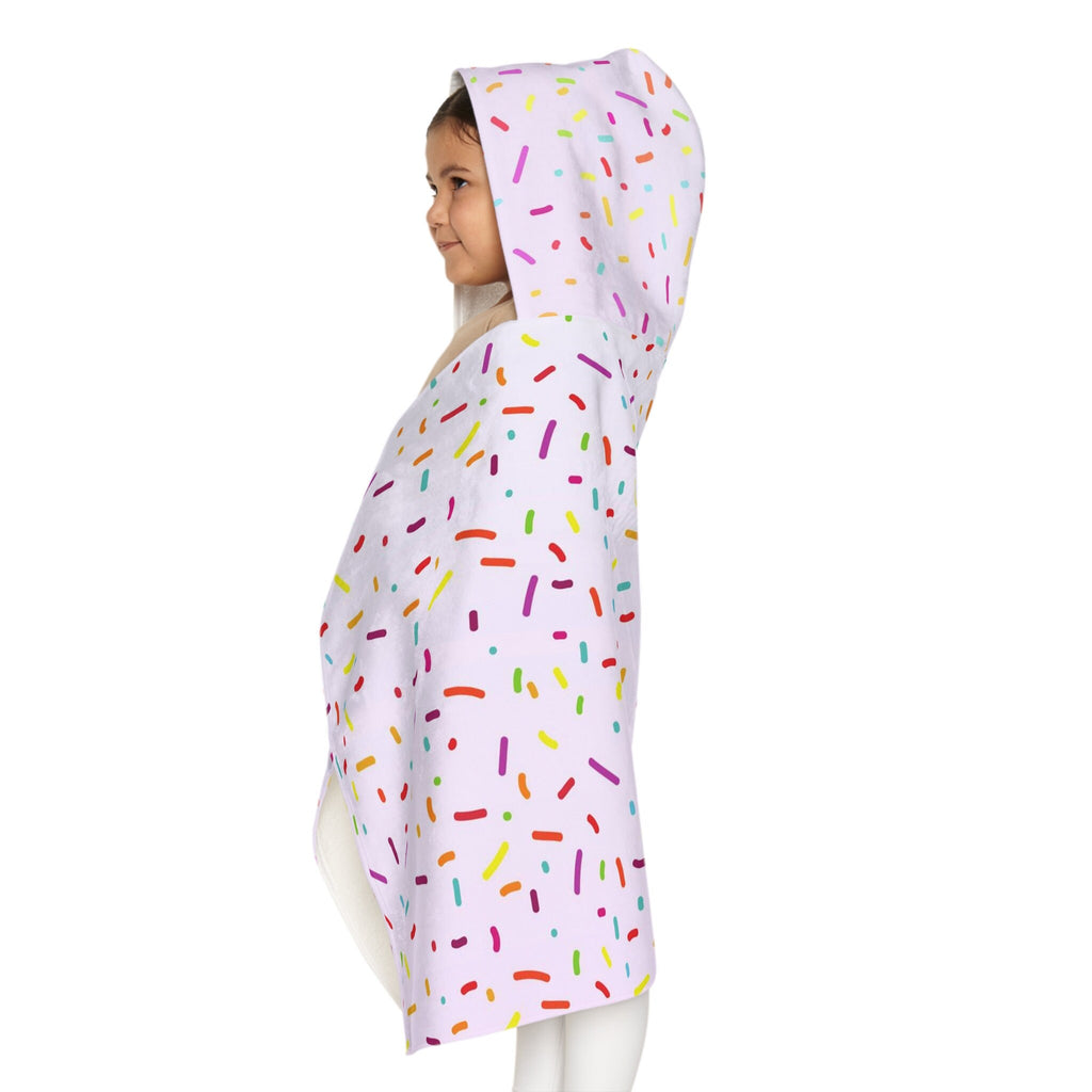 Girls Colorful Sprinkles Hooded Towel – Soft & Absorbent Bath & Beach Wrap