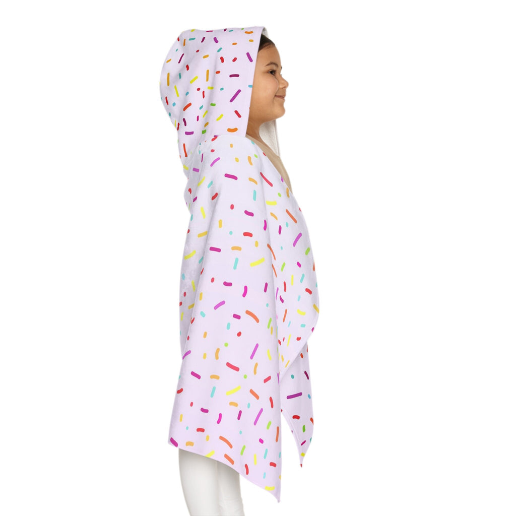 Girls Colorful Sprinkles Hooded Towel – Soft & Absorbent Bath & Beach Wrap