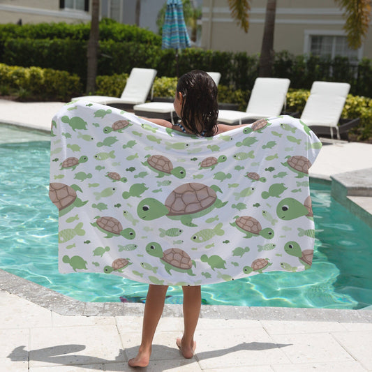 Kids Green Sea Turtles Towel