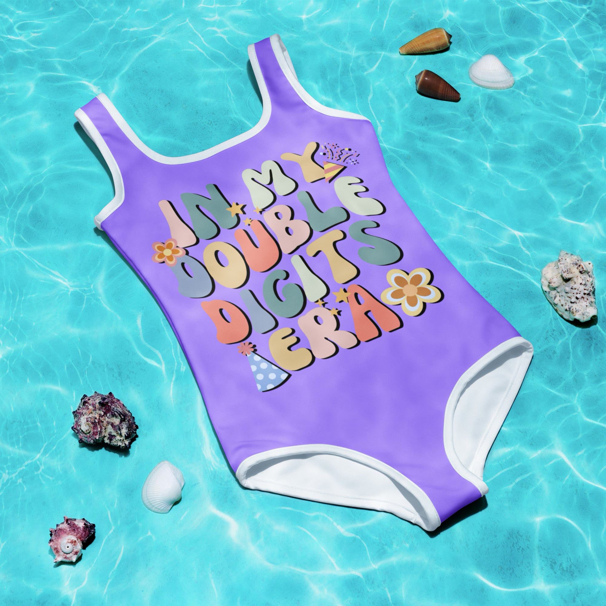 Girls "In My Double Digits Era" 10th Birthday Swimsuit