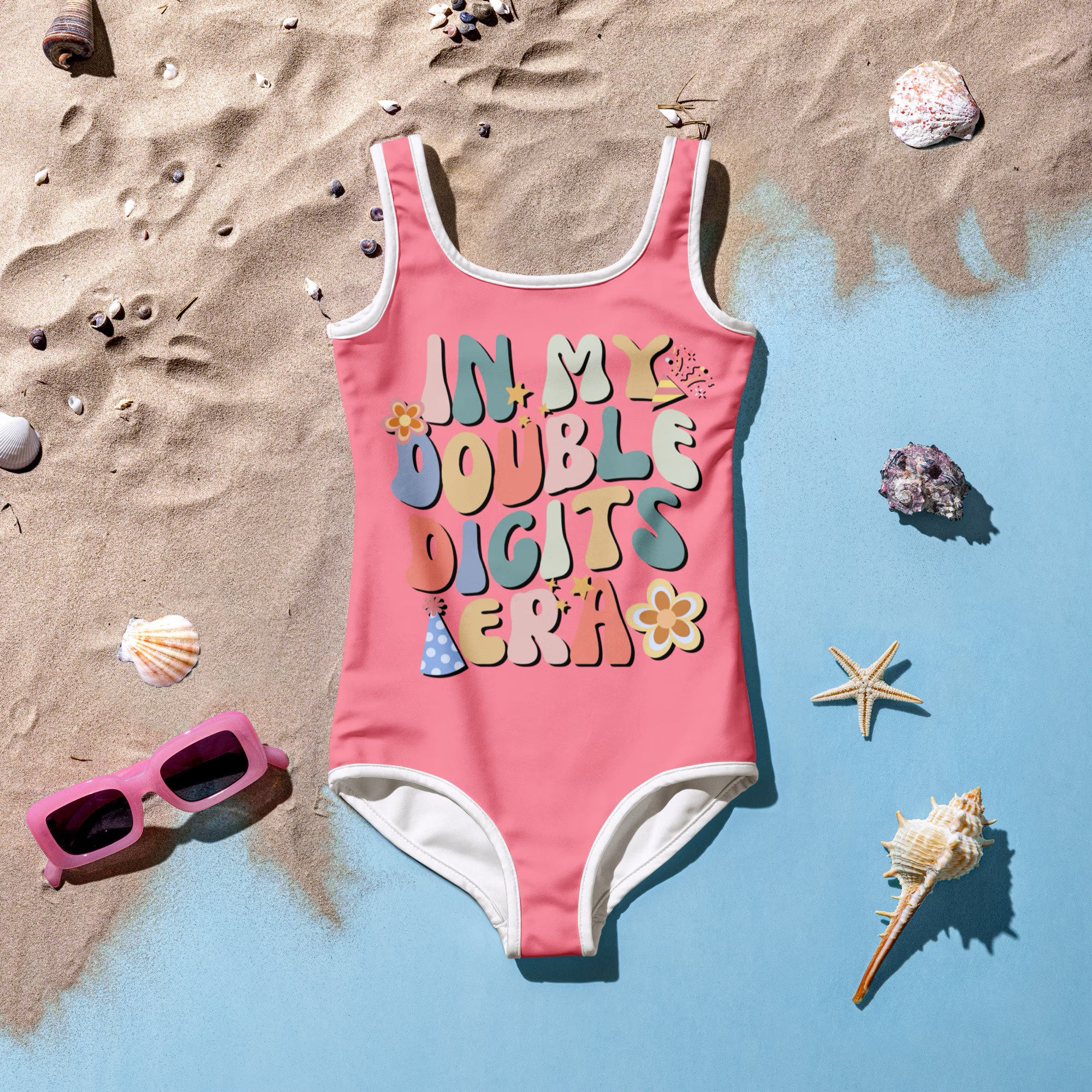 Girls "In My Double Digits Era" 10th Birthday Swimsuit