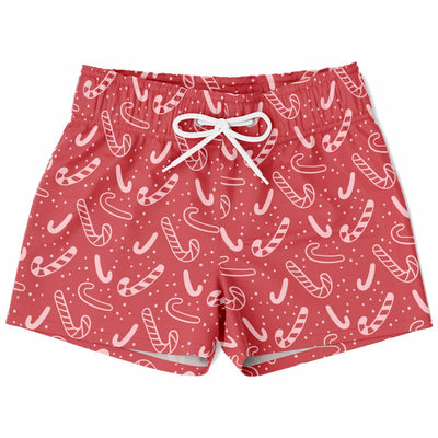 Boys Red Candy Cane Christmas Quick Drying Swim Trunks