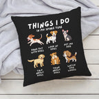 Kids 'Things I Do In My Spare Time' Dog Pillow