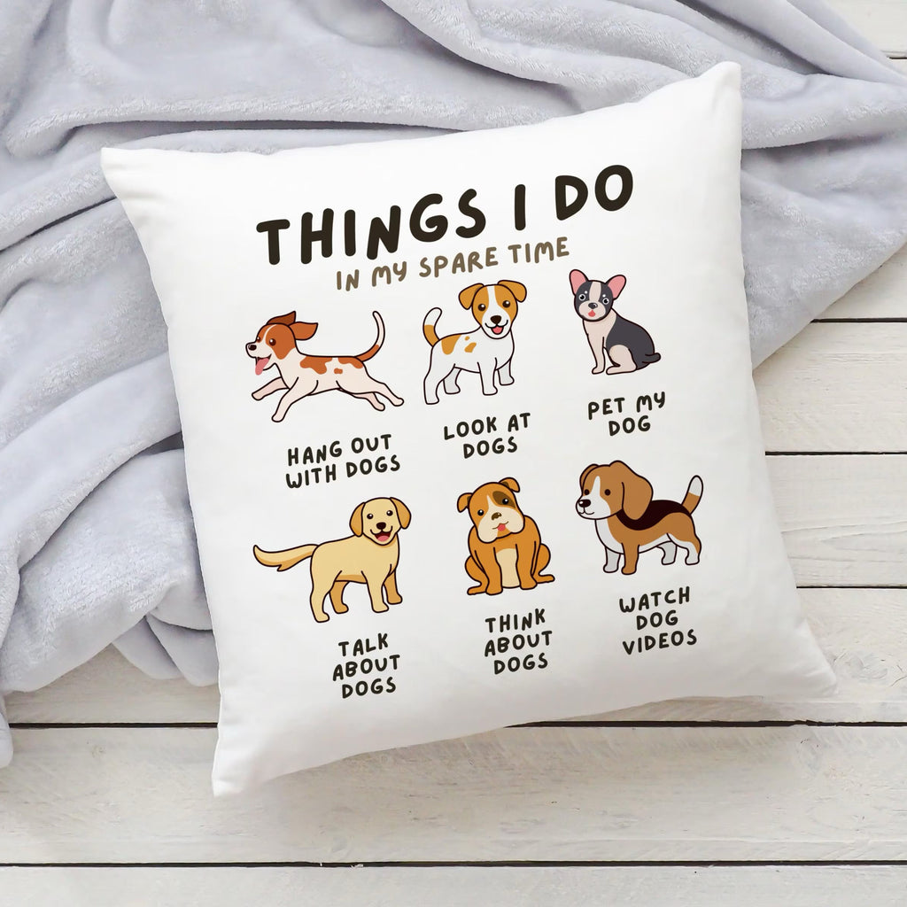 Kids 'Things I Do In My Spare Time' Dog Pillow