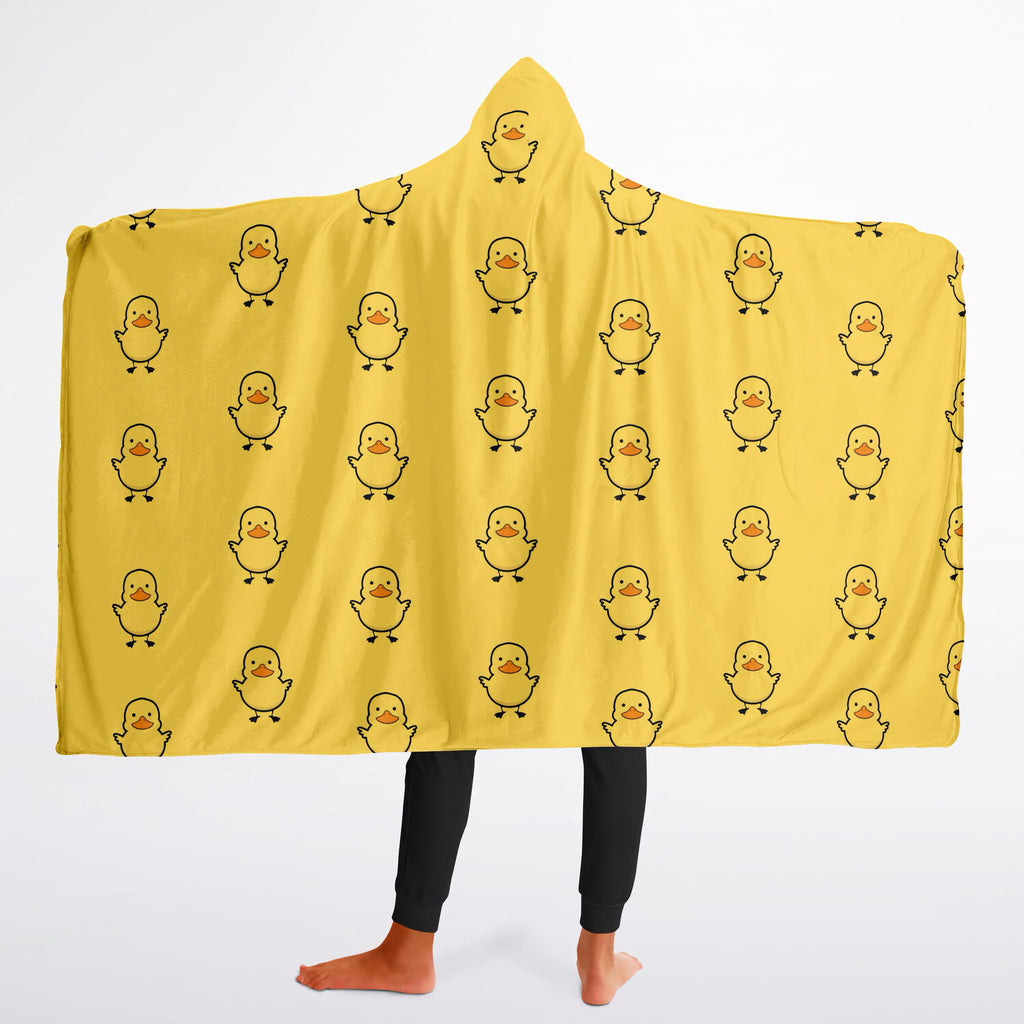Kids Yellow Rubber Duck Hooded Wearable Blanket