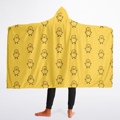 Kids Yellow Rubber Duck Hooded Wearable Blanket