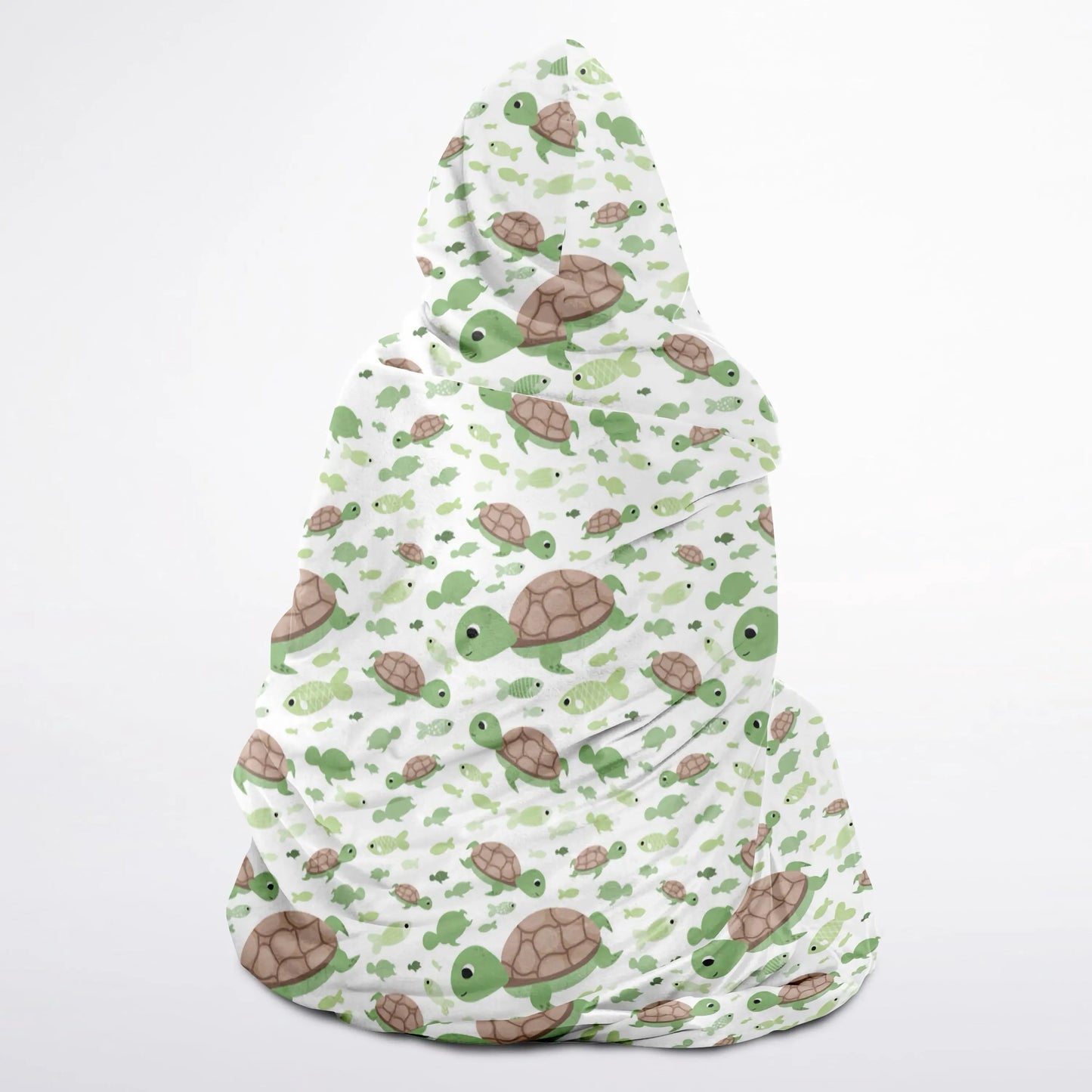 Kids Green Sea Turtle Hooded Wearable Blanket