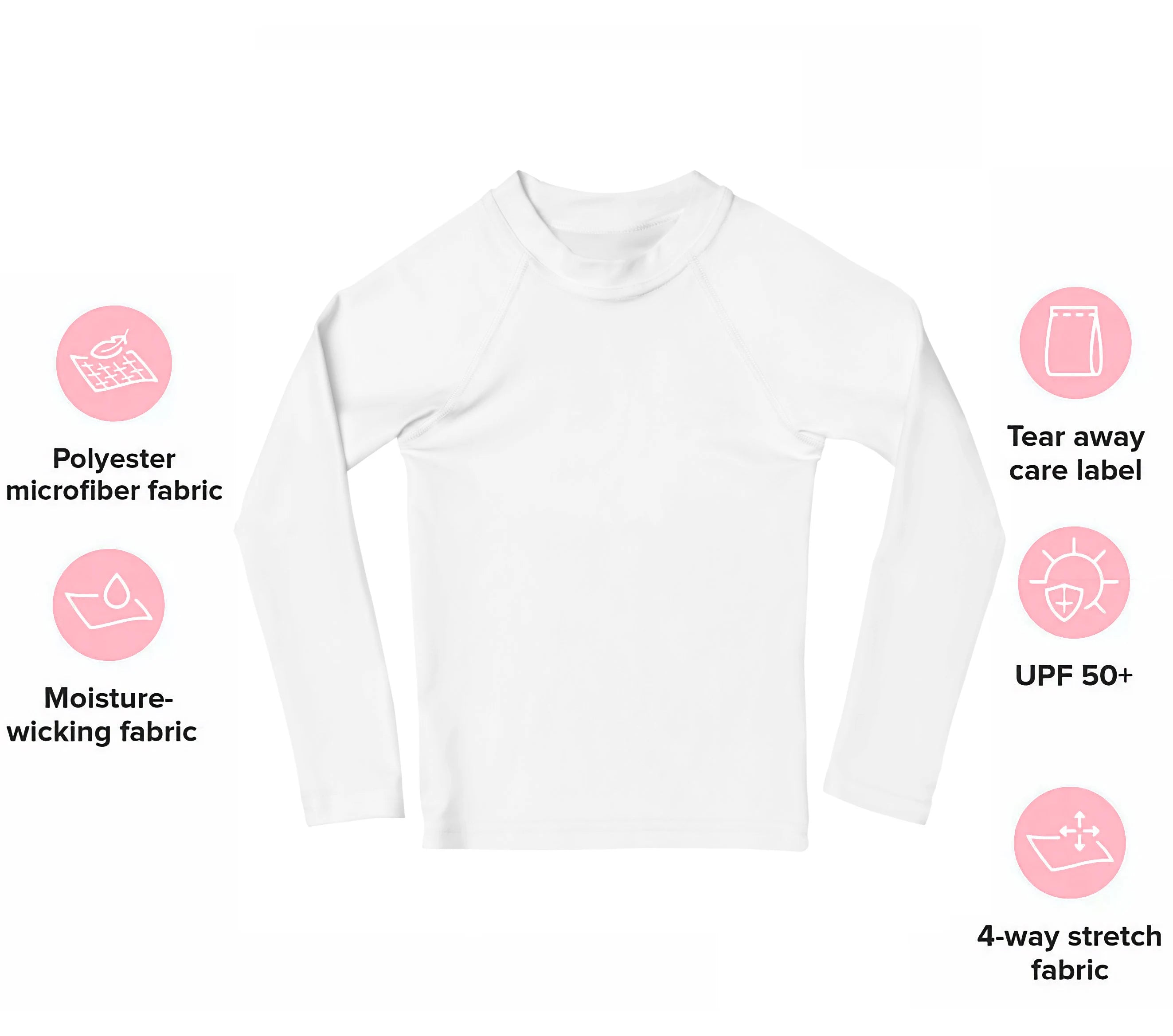 Girls Cat Long Sleeve Rash Guard Swim Shirt With UPF 50+