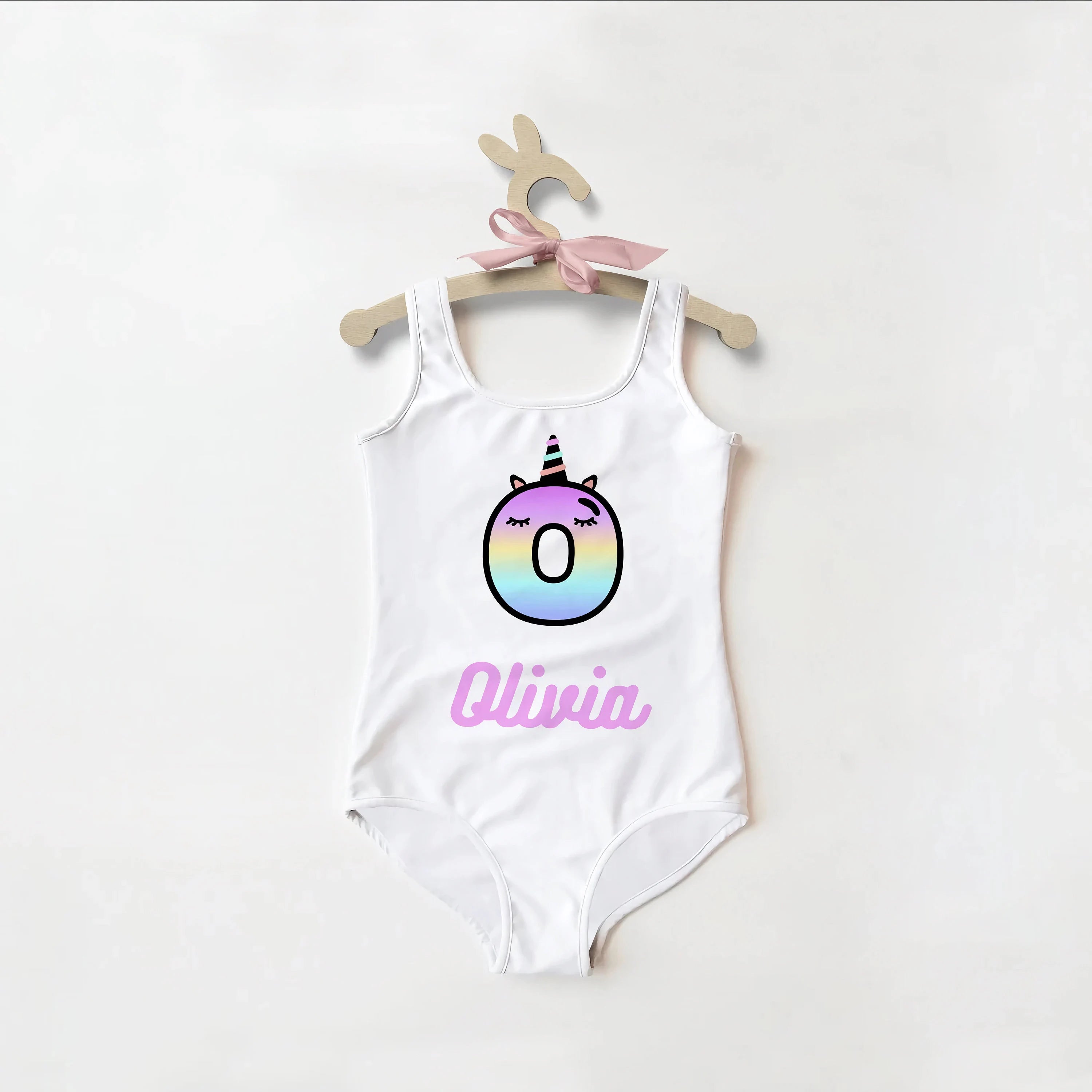 Custom Unicorn Initial Swimsuit for Girls