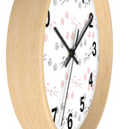 Cat Whiskers & Paw Prints Silent Wood Wall Clock