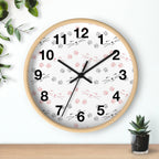 Cat Whiskers & Paw Prints Silent Wood Wall Clock
