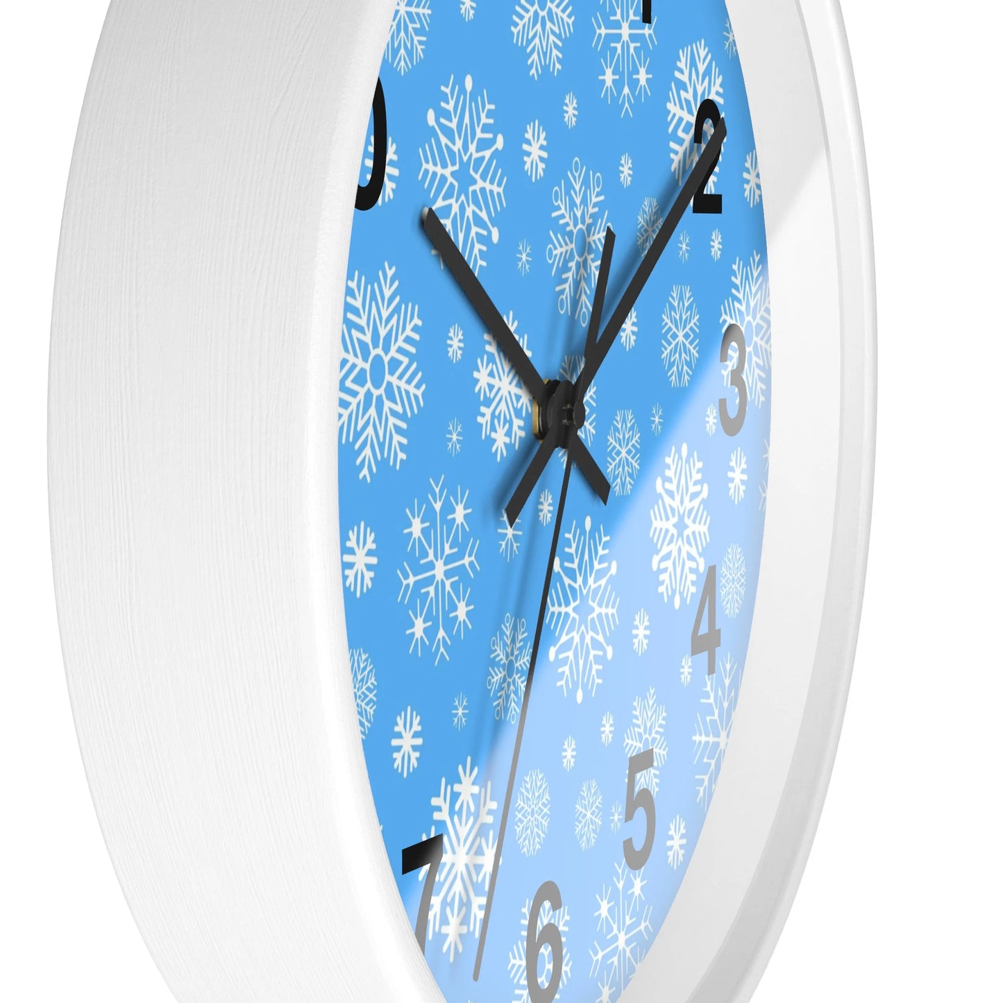 Snowflakes Silent Wood Wall Clock