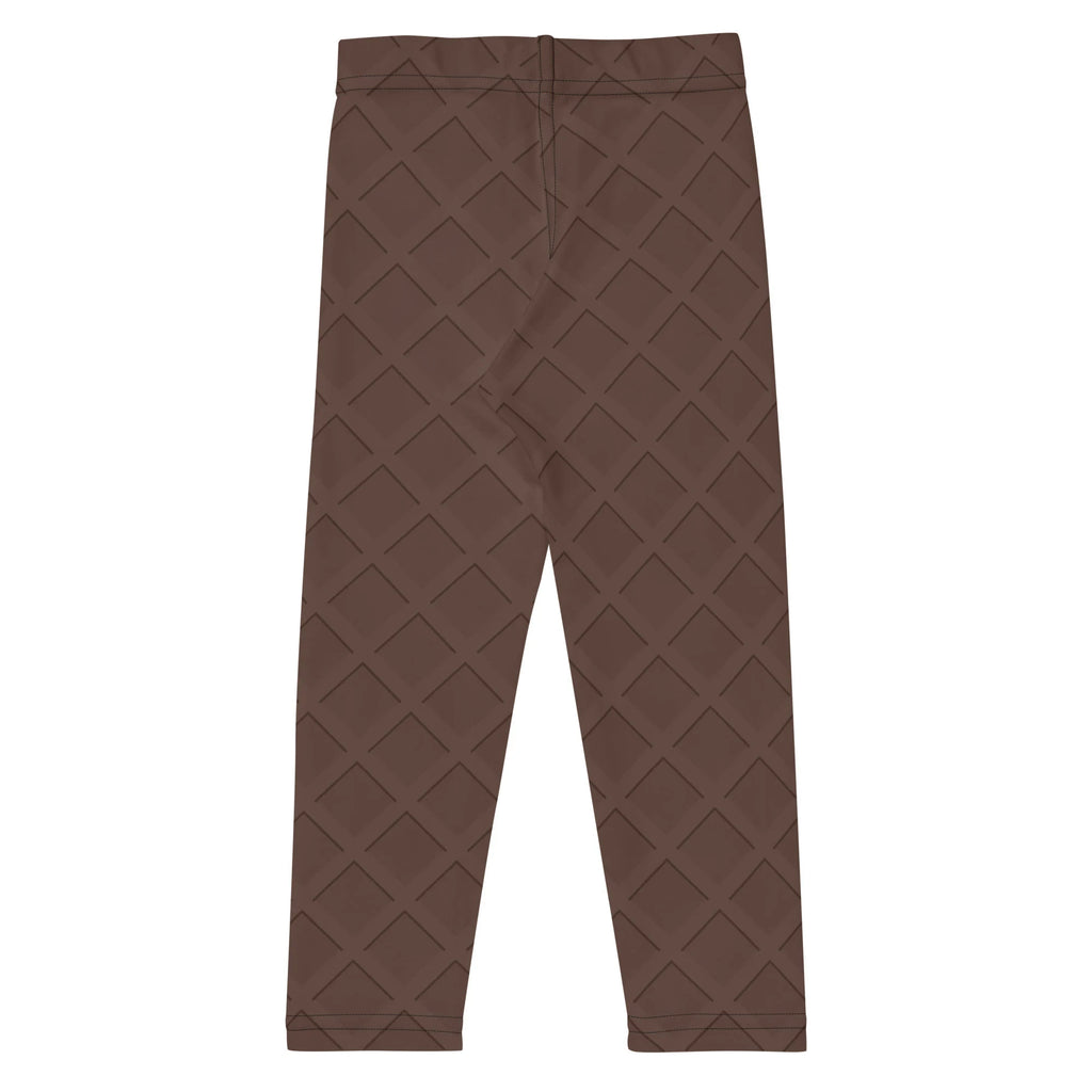 Kids chocolate waffle cone buttery soft brown leggings with quilted diamond pattern for comfortable wear