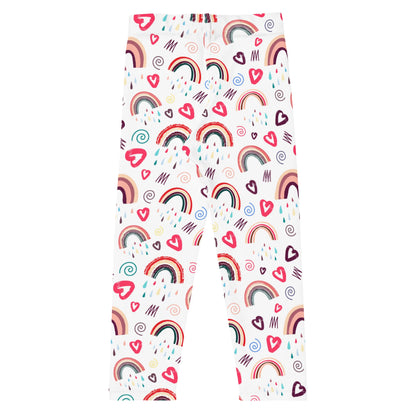 Girls Rainbow Doodle Heart Buttery Soft Leggings