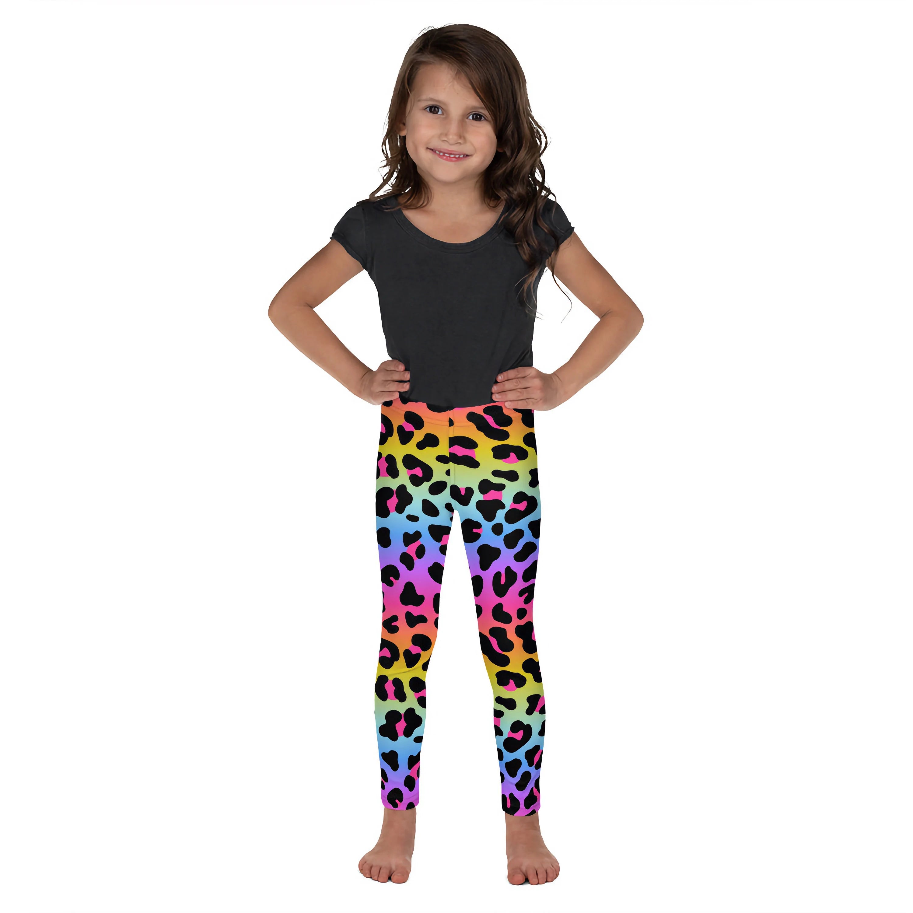 Girls Rainbow Cheetah Buttery Soft Leggings