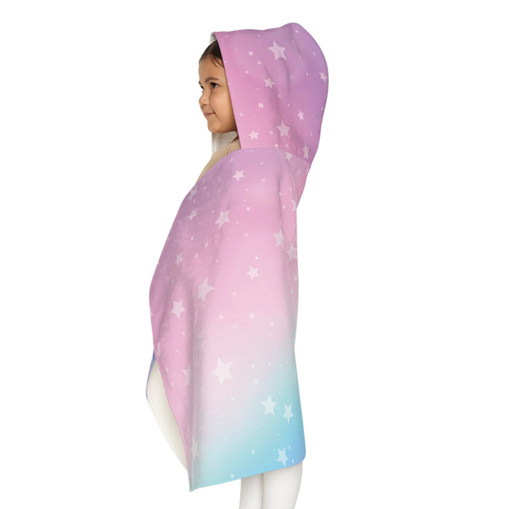 Girls Rainbow Stars Hooded Towel – Soft & Absorbent Bath & Beach Wrap