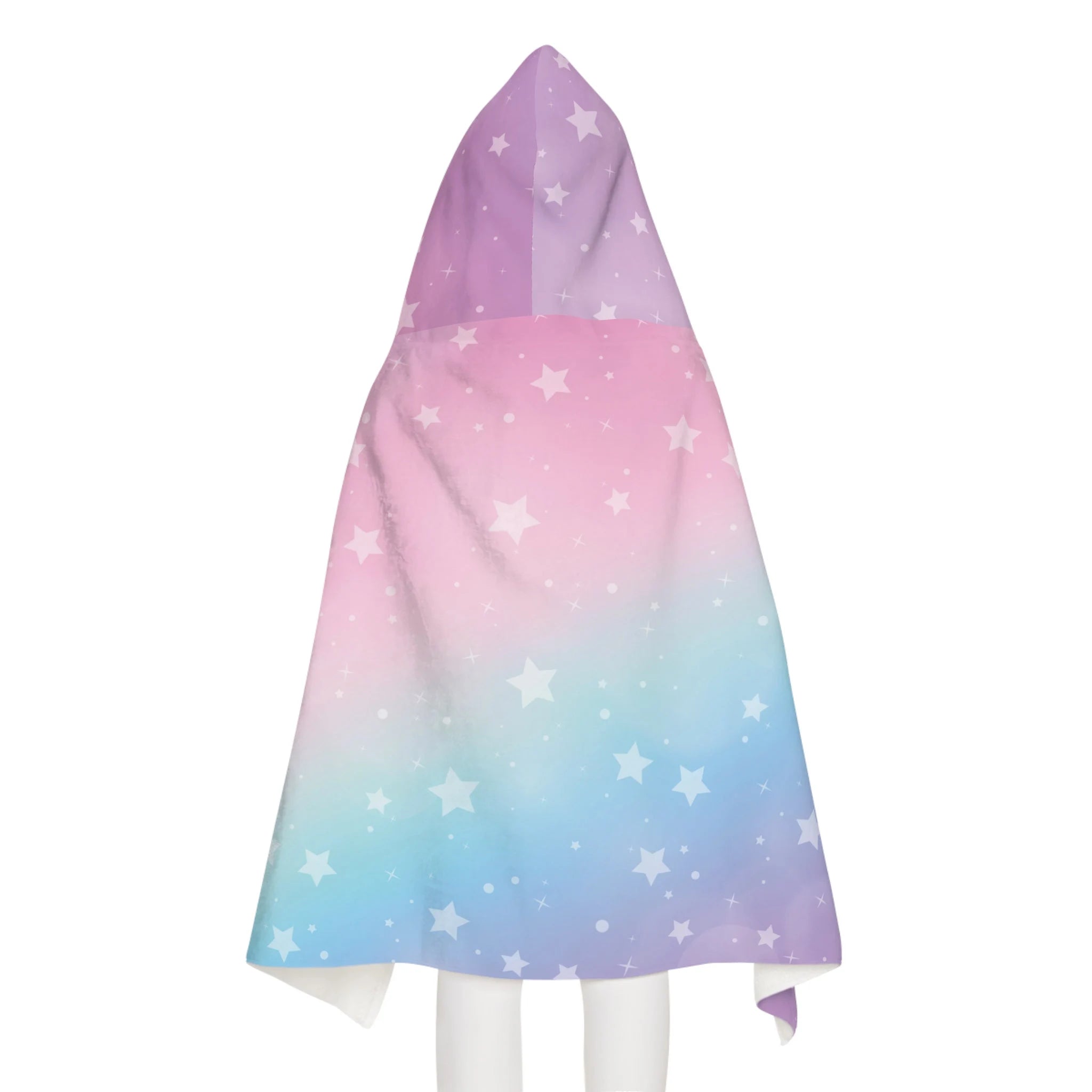 Girls Rainbow Stars Hooded Towel – Soft & Absorbent Bath & Beach Wrap