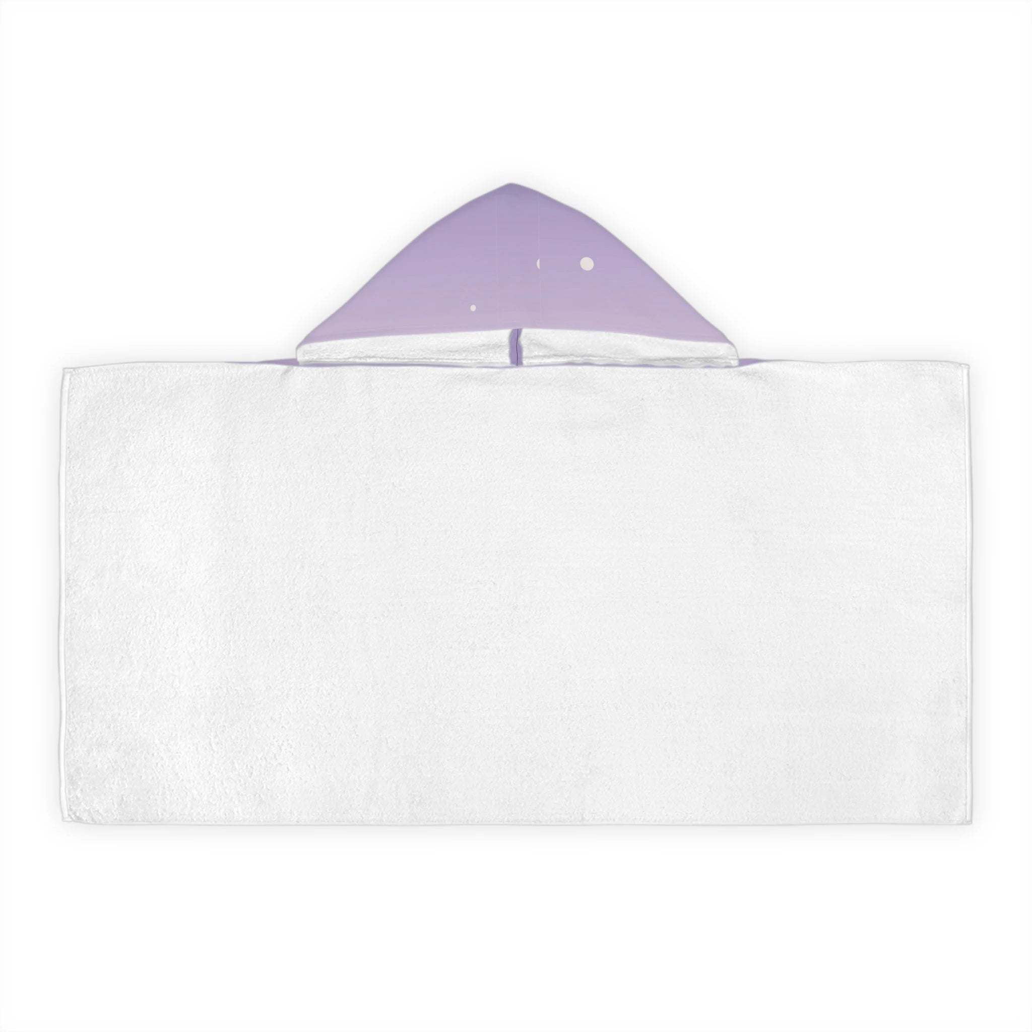 Girls pastel rainbow and clouds soft absorbent hooded towel with white body and lavender star patterned hood for bath and beach wrap