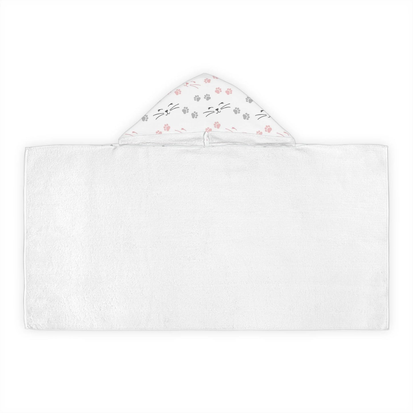 Girls Cat Paw Prints Hooded Towel – Soft & Absorbent Kids' Bath and Beach Wrap