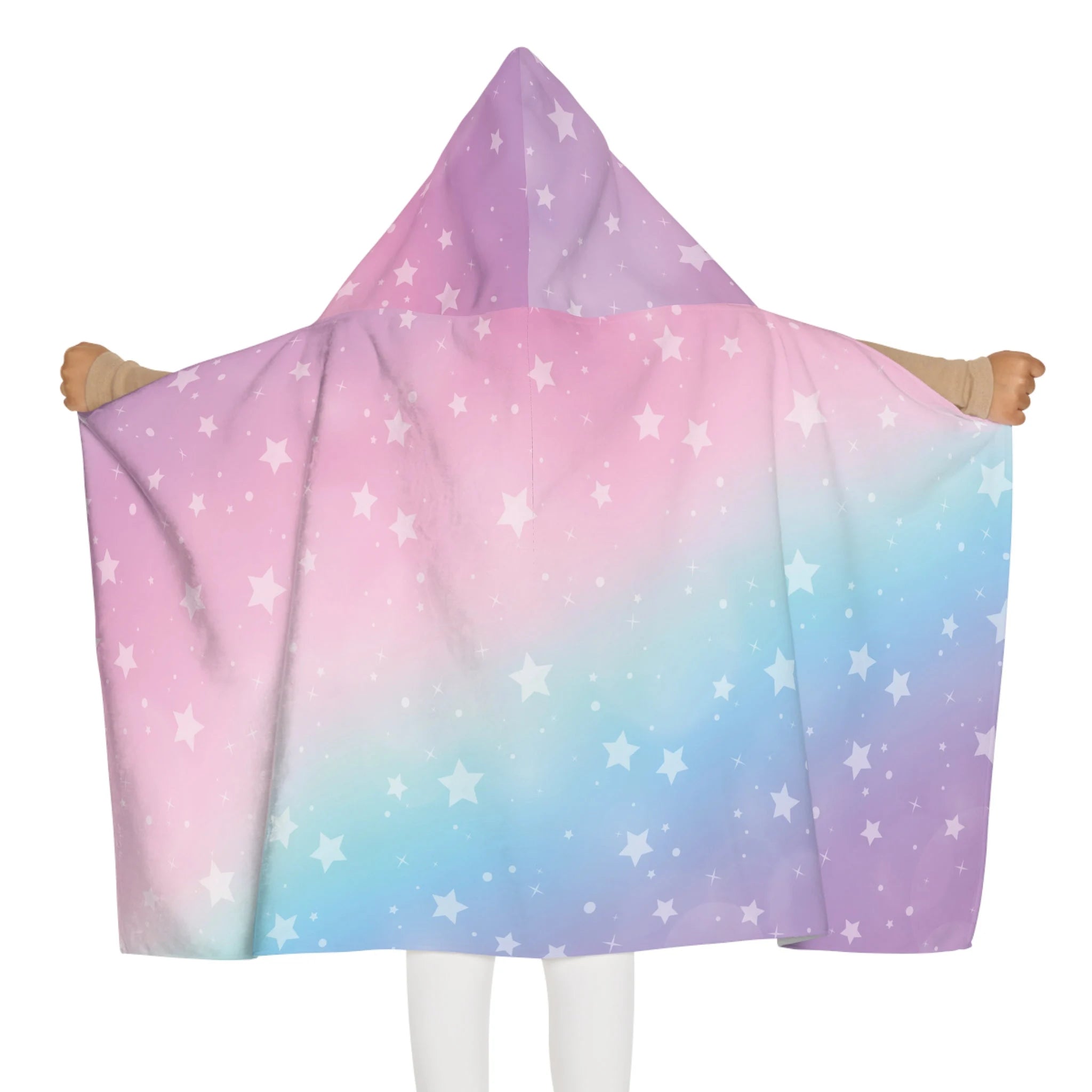 Girls Rainbow Stars Hooded Towel – Soft & Absorbent Bath & Beach Wrap