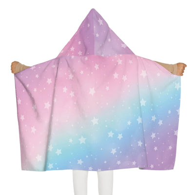Girls Rainbow Stars Hooded Towel – Soft & Absorbent Bath & Beach Wrap