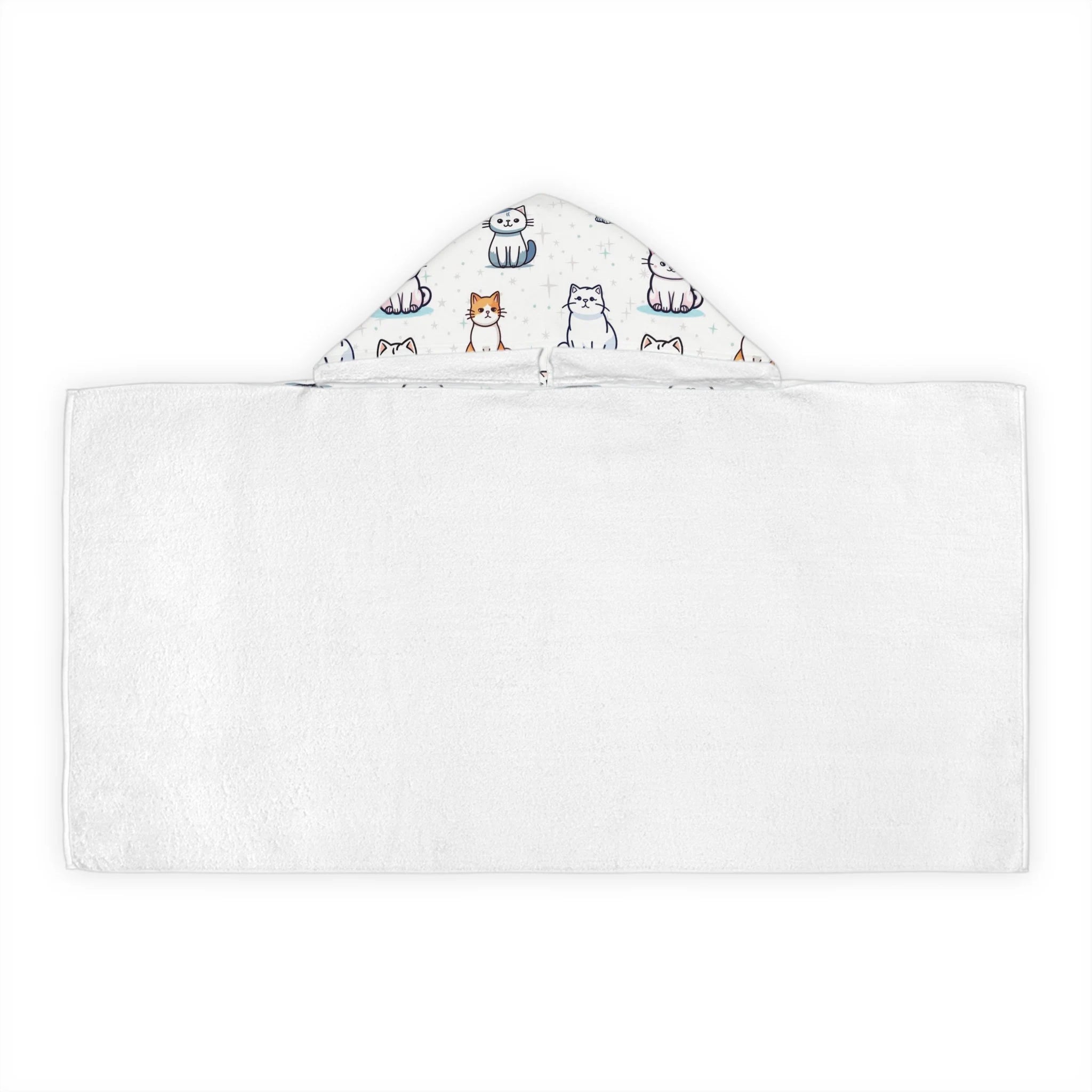 Girls Cat Pattern Hooded Towel – Soft & Absorbent Bath & Beach Wrap