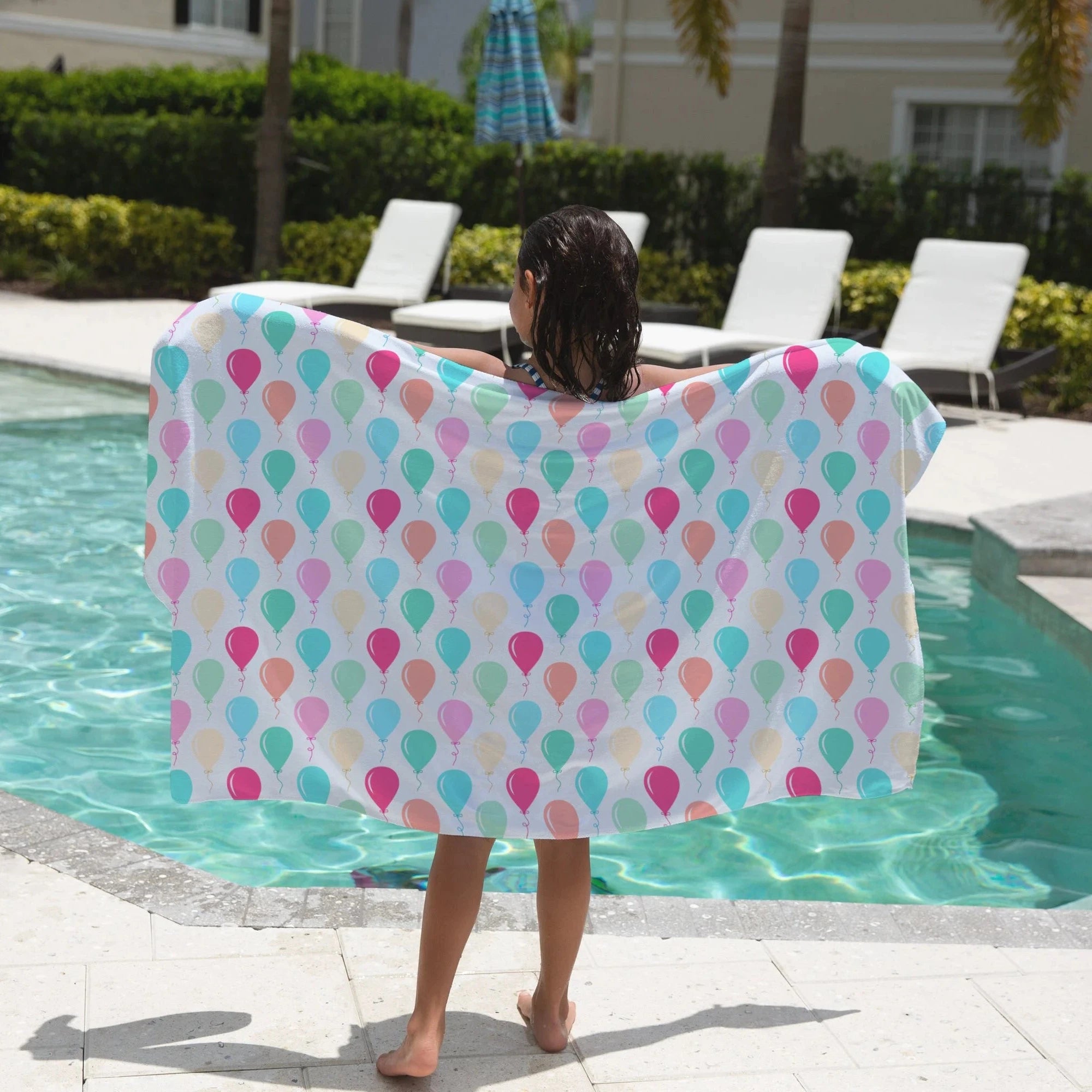 Kids Birthday Balloon Towel