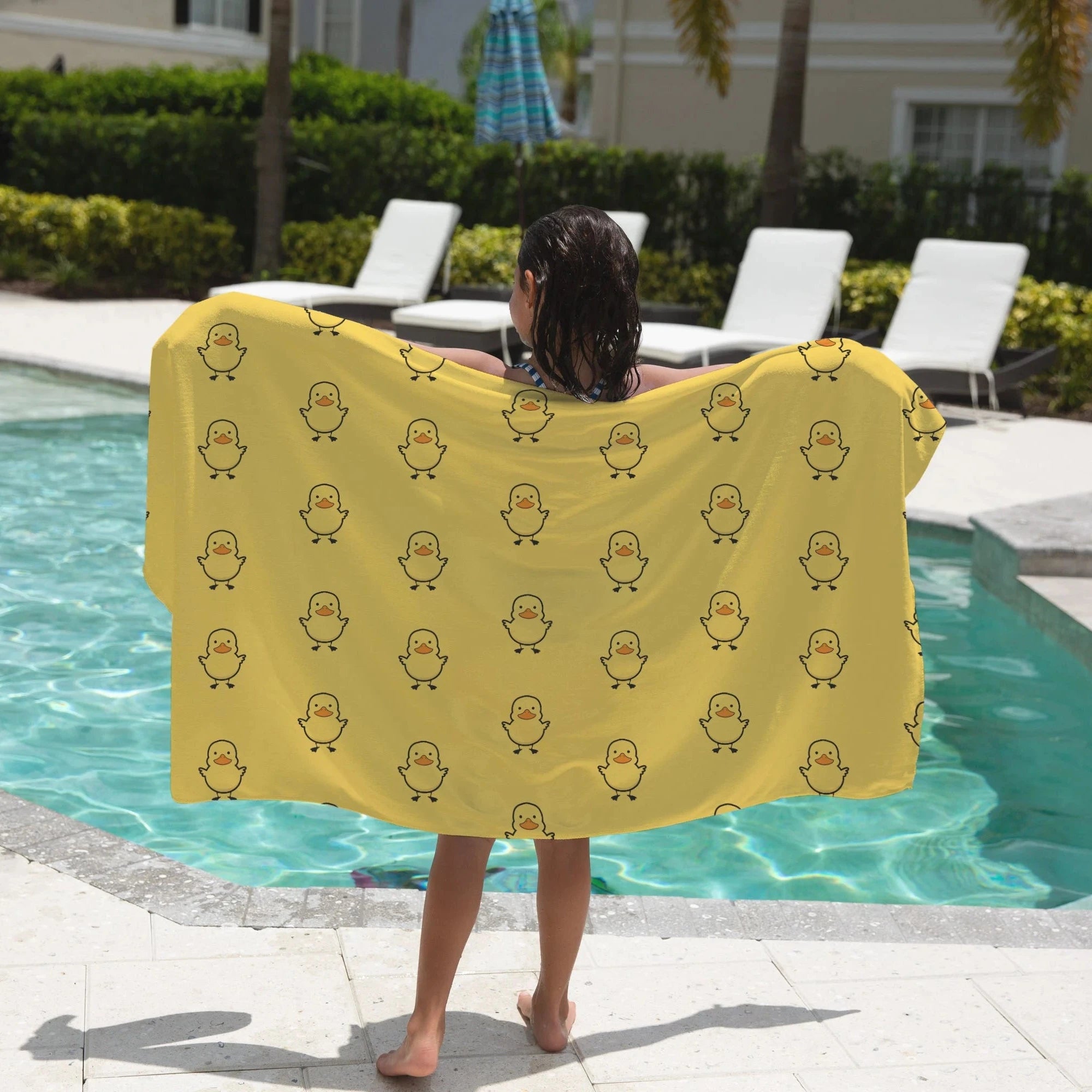 Kids Yellow Rubber Duck Towel