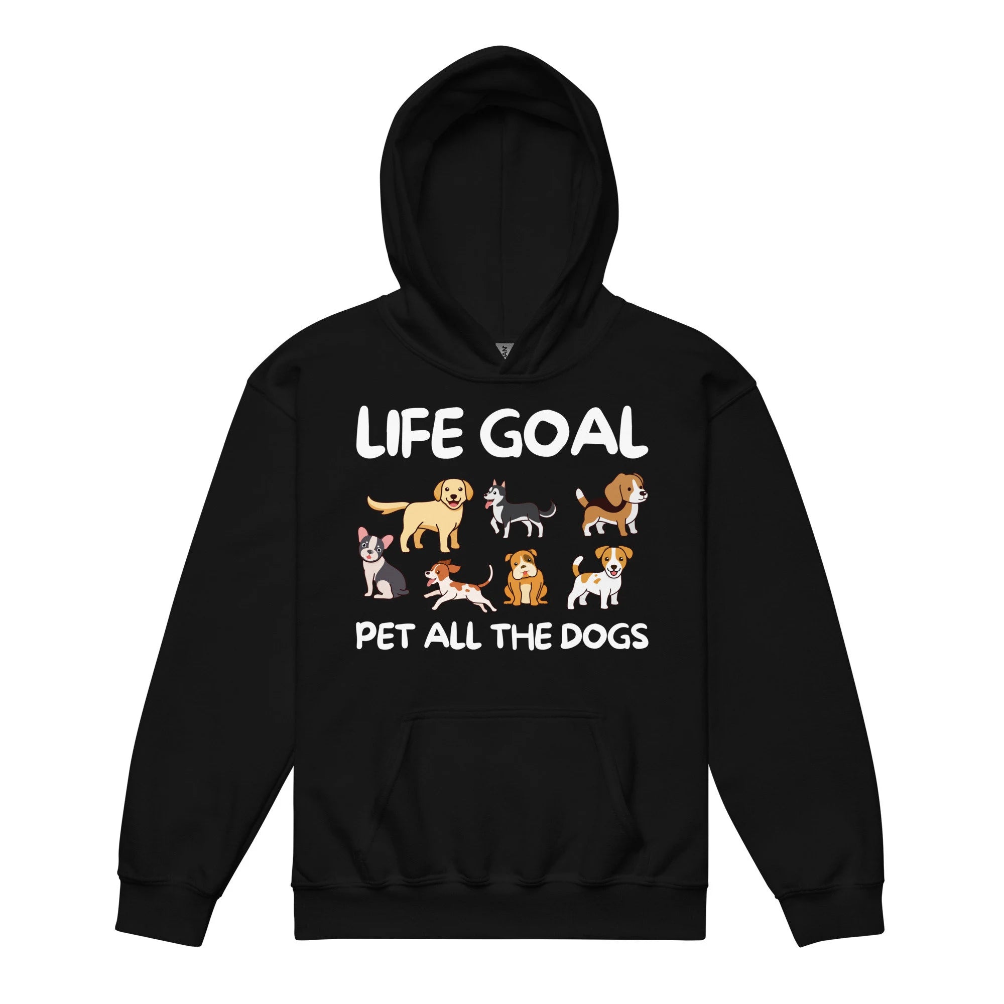 Kids 'Life Goal, Pet All The Dogs' Hoodie