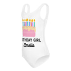 Girls Candles Match Age Personalized Birthday Buttery Soft Leotard - Quick Drying For Dance and Gymnastics