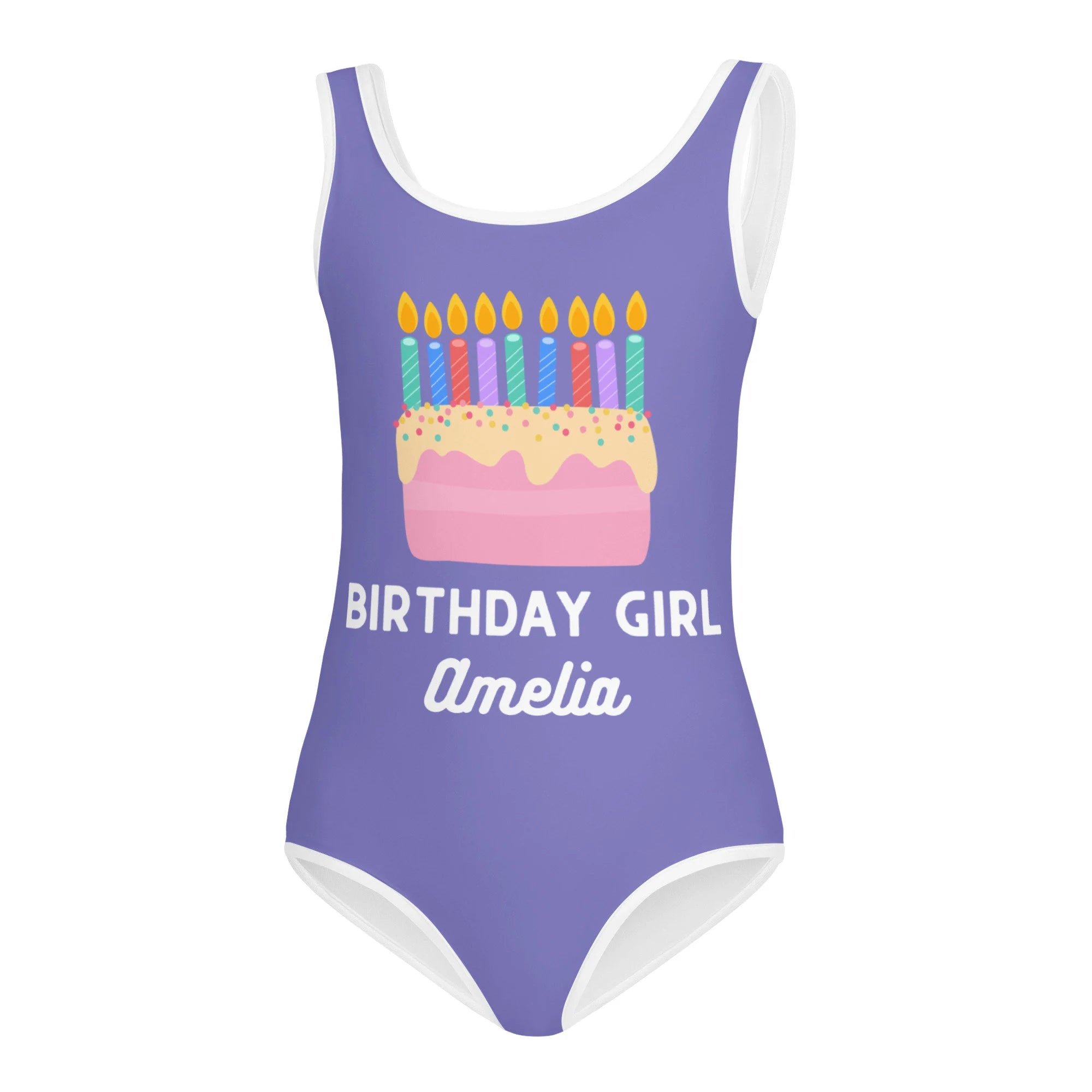 Girls Candles Match Age Personalized Birthday Buttery Soft Leotard - Quick Drying For Dance and Gymnastics
