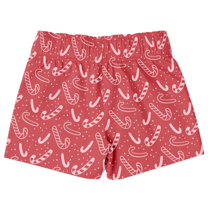 Boys Red Candy Cane Christmas Quick Drying Swim Trunks