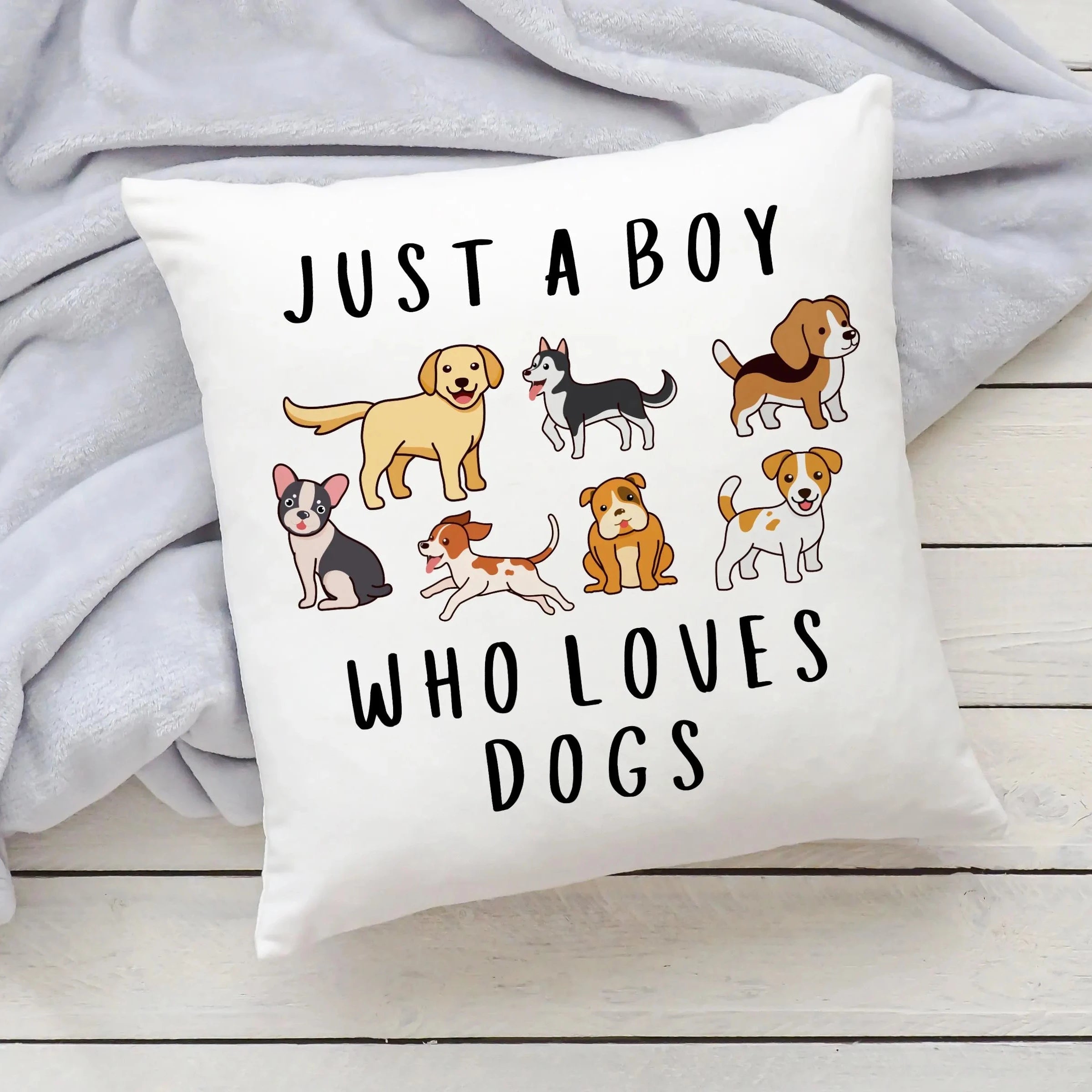 Boys 'Just A Boy Who Loves Dogs' Pillow