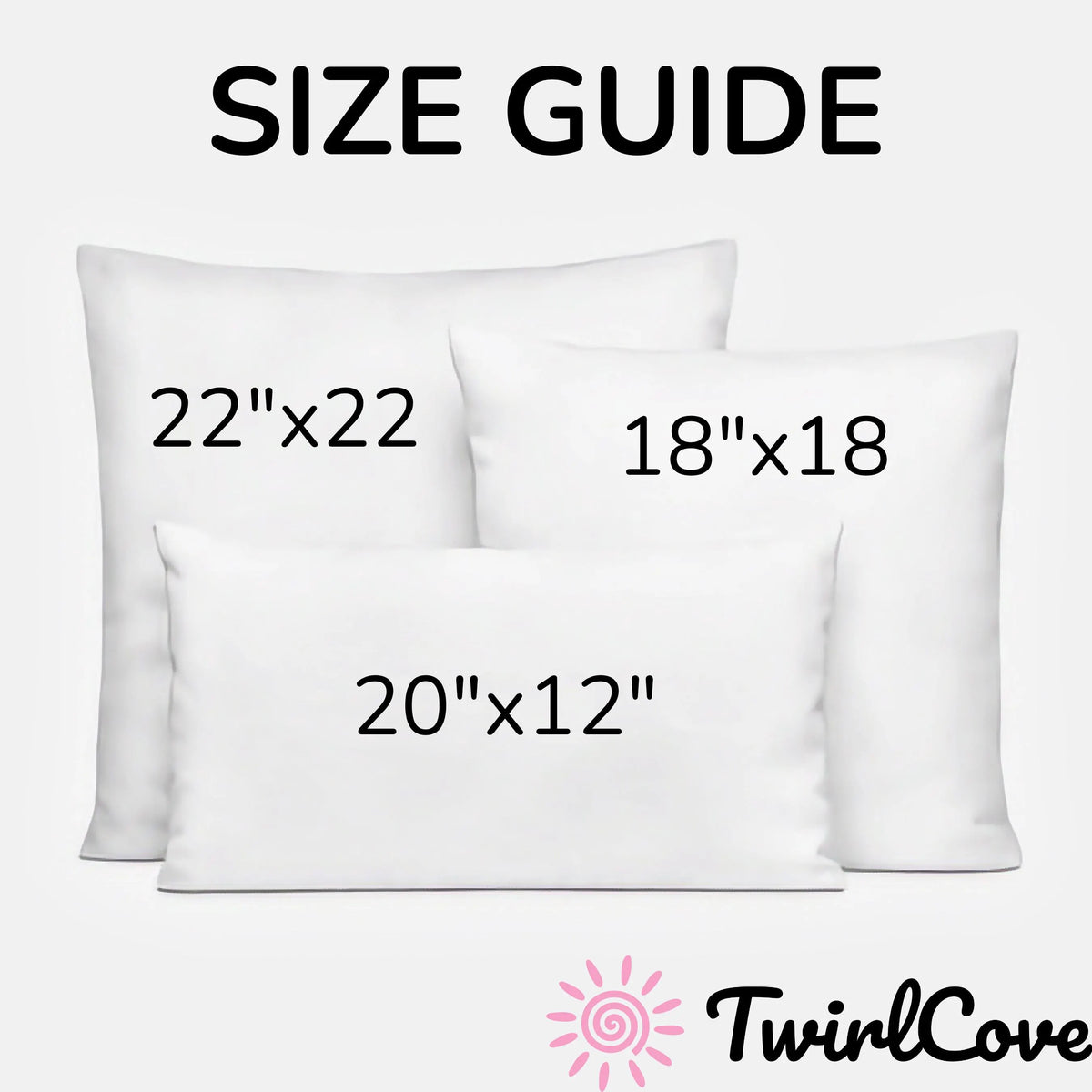 Size guide for Kawaii Cat Pattern Pillow
