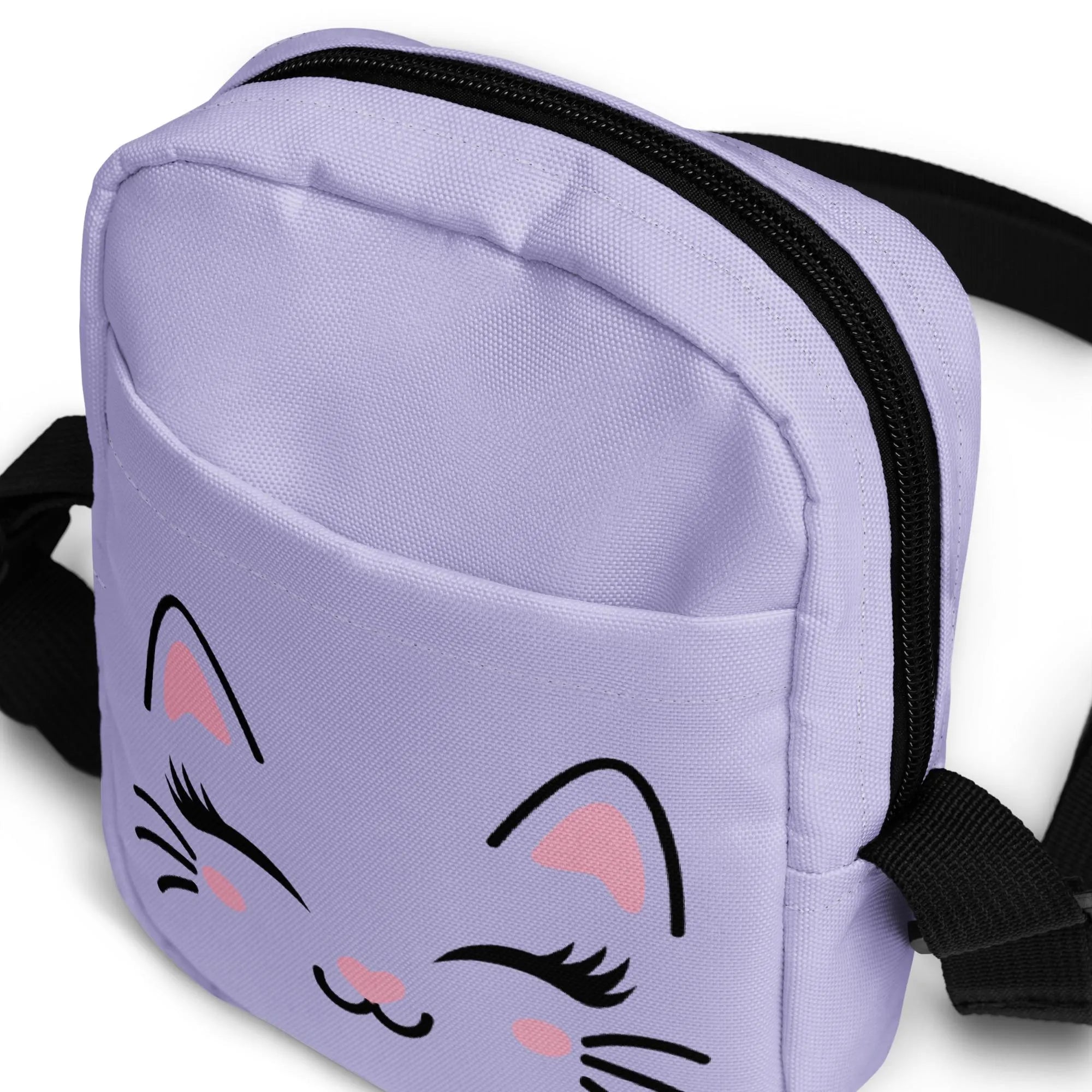 Girls Cute Purple Cat Crossbody Purse