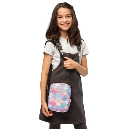 Girls Rainbow Mermaid Scales Crossbody Purse