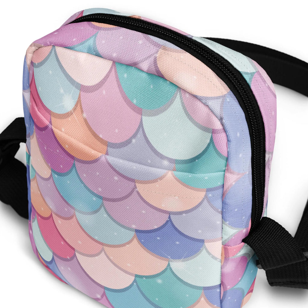 Girls Rainbow Mermaid Scales Crossbody Purse