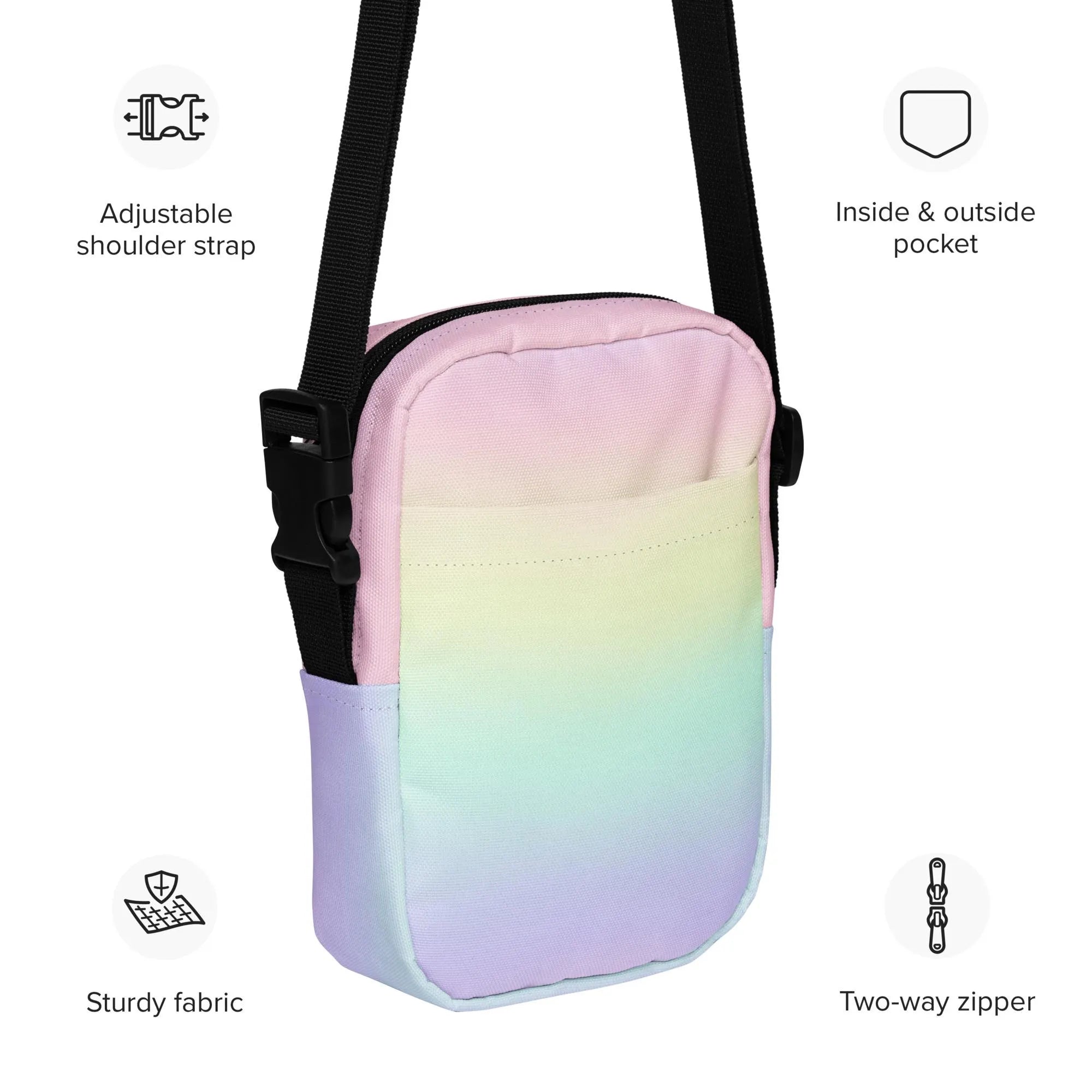 Girls Pastel Rainbow Crossbody Purse